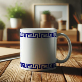 Minimalistiskt grekiskt Mönster-Anpassade V Kaffemugg