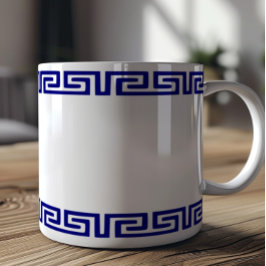 Minimalistiskt grekiskt Mönster-Anpassade VI Kaffemugg