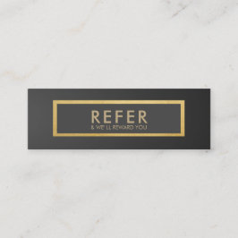 Minimalistiskt GreyBlack Gradient Guld Luxury Refe Mini Visitkort