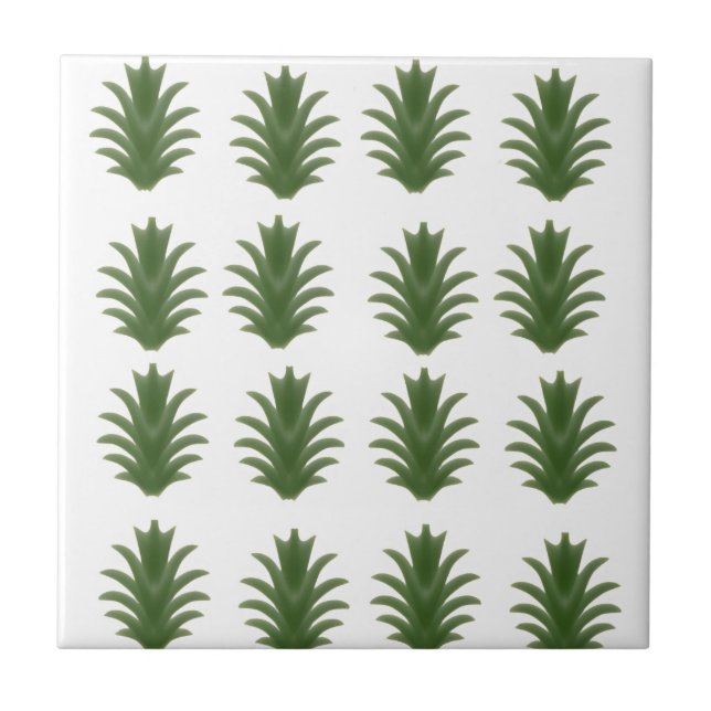 Minimalistiskt grönt blad botaniskt pappersfat kakelplatta (Framsidan)