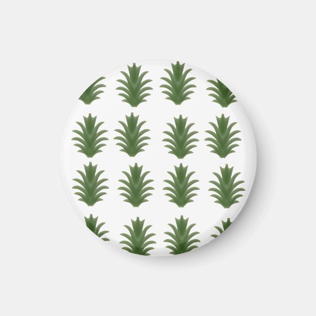 Minimalistiskt grönt blad botaniskt pappersfat magnet (Framsidan)