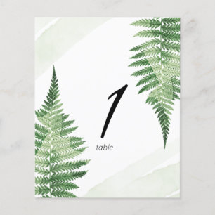 Minimalistiskt Grönt Fern-Bordsnummer