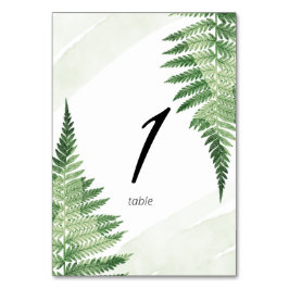 Minimalistiskt Grönt Fern-Bordsnummer Bordsnummer