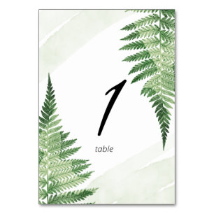 Minimalistiskt Grönt Fern-Bordsnummer Bordsnummer