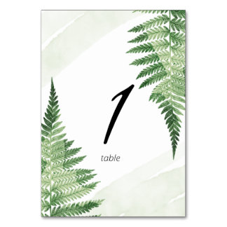 Minimalistiskt Grönt Fern-Bordsnummer Bordsnummer