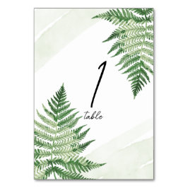 Minimalistiskt Grönt Fern-Bordsnummer Bordsnummer