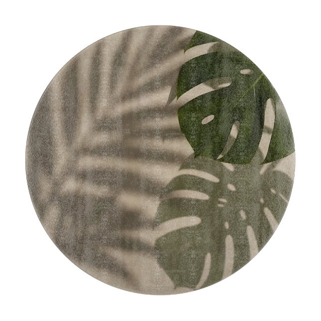 Minimalistiskt grönt Monstera-blad Tropisk skugga (Framsidan)