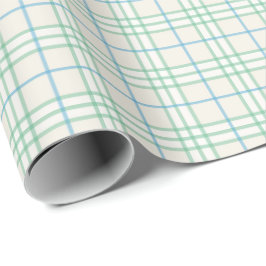 Minimalistiskt grönt och blått rutnätspapper presentpapper
