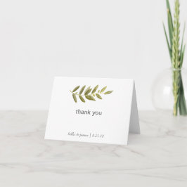 Minimalistiskt Grönt Olive Gren Tackkort-kort Tack Kort