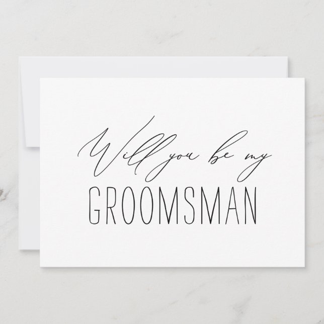 Minimalistiskt Groomsman Bröllop Frieri kort (Framsida)