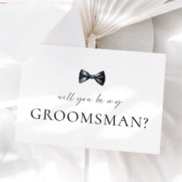 Minimalistiskt Groomsman Frieri kort