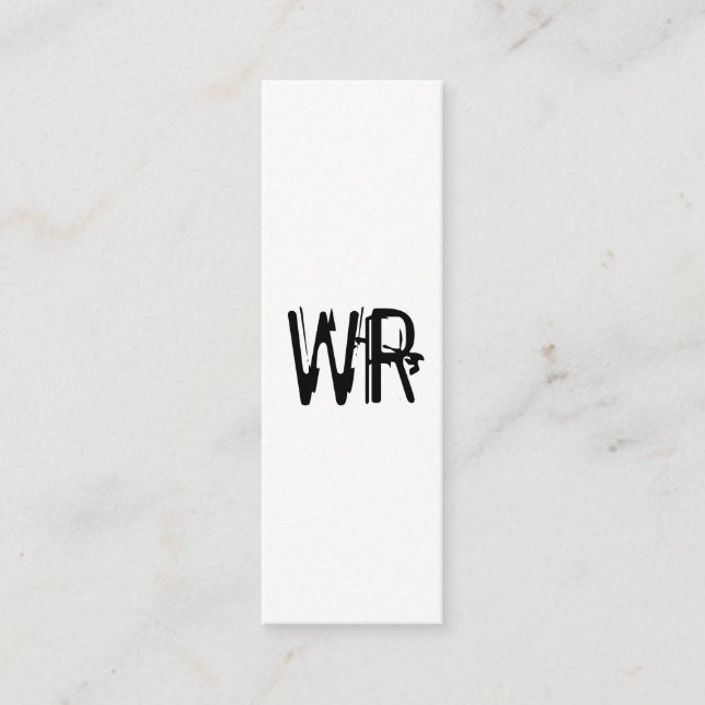 Minimalistiskt Grunge Monogram Mini Visitkort (Framsida)