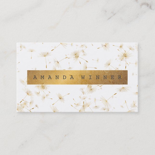 Minimalistiskt grungy Guld Dandelion Confetti Vip Visitkort (Framsida)