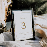 Minimalistiskt Guld 5 x 7-tums Bordsnummer<br><div class="desc">Det minimalistiska bordsnumret guld 5 x 7" är perfekt för ett enkelt bröllop. Den moderna romantiska designen har klassisk guld och vit typografi parad med en rografi av rustik men elegant med vintage hand-bokstäver i stil. Anpassade i alla färg. Behålla designen enkel och elegant, som den är, eller anpassa den...</div>