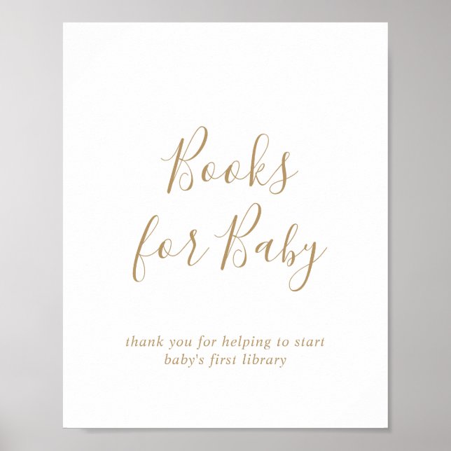 Minimalistiskt Guld Baby Shower Bokar för Baby-tec Poster (Framsidan)