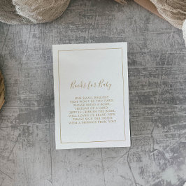 Minimalistiskt Guld Baby Shower Bokar för Baby Tilläggskort