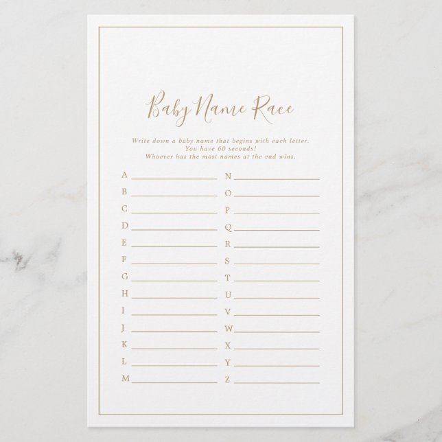 Minimalistiskt Guld babykläder Baby Namn Tävling (Framsida)