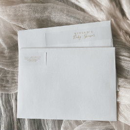 Minimalistiskt Guld babykläder, figursättning runt Etikettband