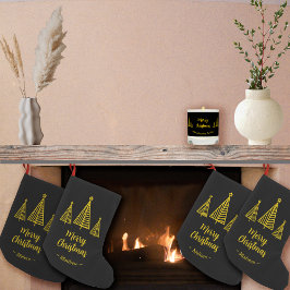 Minimalistiskt Guld Black God jul Liten Julstrumpa
