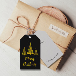 Minimalistiskt Guld Black God jul Presentetikett