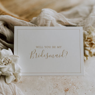 Minimalistiskt Guld Bridesmaid Frieri kort