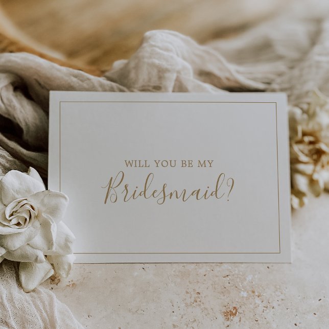 Minimalistiskt Guld Bridesmaid Frieri kort (Skapare uppladdad)