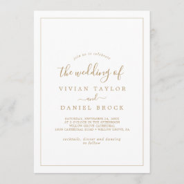 Minimalistiskt Guld Bröllop vid Inbjudningar