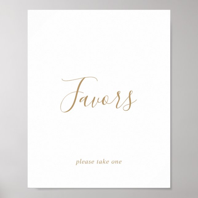 Minimalistiskt Guld Bröllopspresentkort Poster (Framsidan)