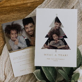 Minimalistiskt Guld enkelt vad en årsjul Julkort