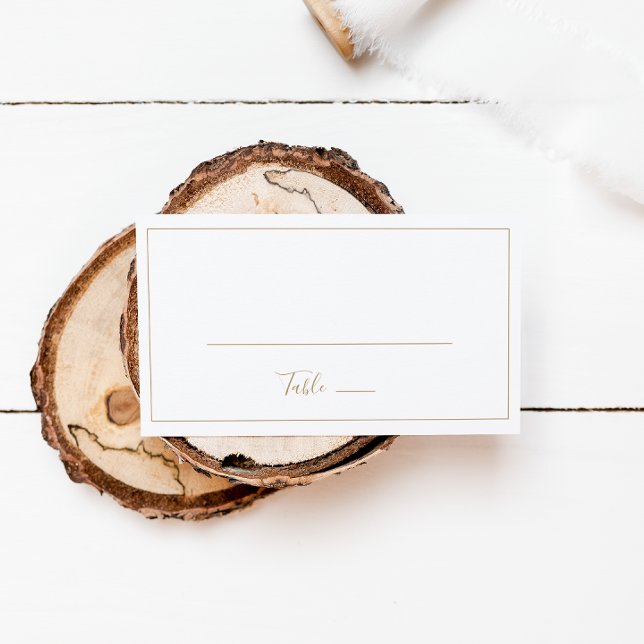 Minimalistiskt Guld Flat Bröllop Placeringskort (Skapare uppladdad)