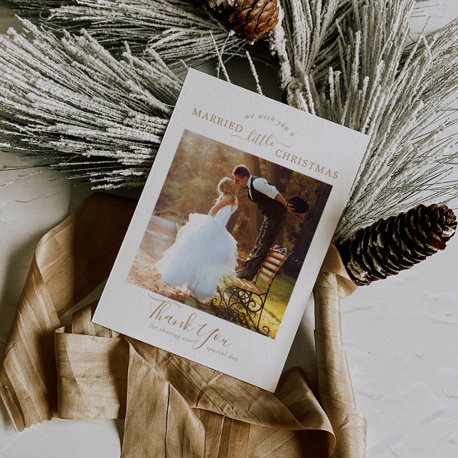 Minimalistiskt Guld, gift liten jul-Tack Julkort (Skapare uppladdad)