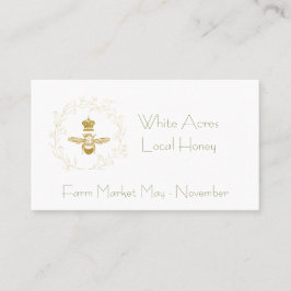 Minimalistiskt Guld-Glitter-bi och Krona Visitkort