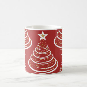Minimalistiskt Guld Glitter Julgranar Kaffemugg