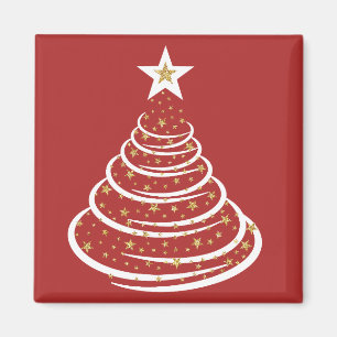 Minimalistiskt Guld Glitter Julgranar Magnet