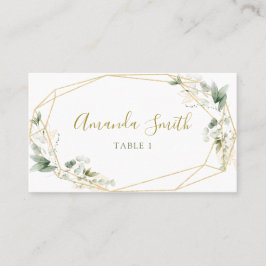 Minimalistiskt Guld Greenery Geometric Baby i Bloo Placeringskort