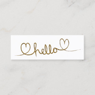 Minimalistiskt guld-hej-hjärtan mini visitkort