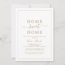 Minimalistiskt Guld Home Sweet Home Houseuppvärmni Inbjudningar