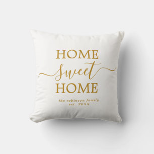 Minimalistiskt Guld Home Sweet Home Houseuppvärmni Kudde