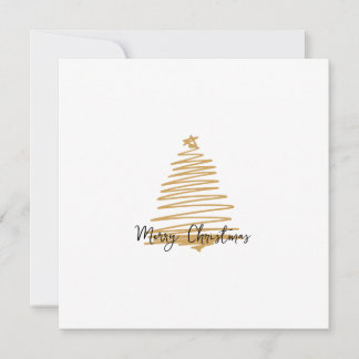 Minimalistiskt Guld Julgran God jul Kort