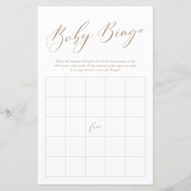 Minimalistiskt Guld-liggrafi, babystöldspel (Framsida)