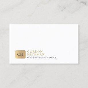 Minimalistiskt guld och svartvit sikmonogram visitkort