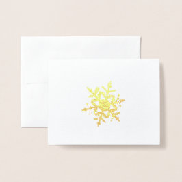 Minimalistiskt Guld-snöflingkort Folierat Kort