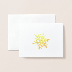Minimalistiskt Guld-snöflingkort Folierat Kort