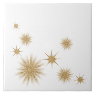 Minimalistiskt Guld Starburst Ceramic Tile Kakelplatta