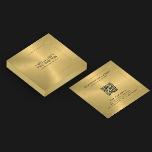 Minimalistiskt Guld Struktur Tin Guld Gräns Ram Fyrkantigt Visitkort