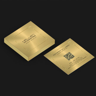 Minimalistiskt Guld Struktur Tin Guld Gräns Ram Fyrkantigt Visitkort