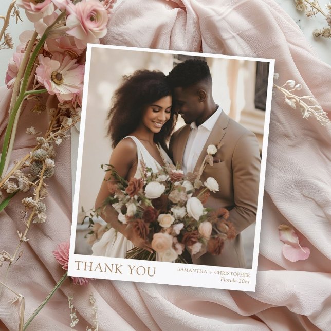 Minimalistiskt Guld-textfoto till Bröllop Tack (Skapare uppladdad)