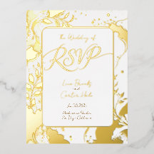 Minimalistiskt guld vattenfärg folie RSVP