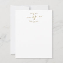 Minimalistiskt Guld White 2 Monogram första anteck