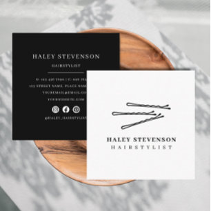 Minimalistiskt Hairstylist Modern Chic-Affärskort Fyrkantigt Visitkort